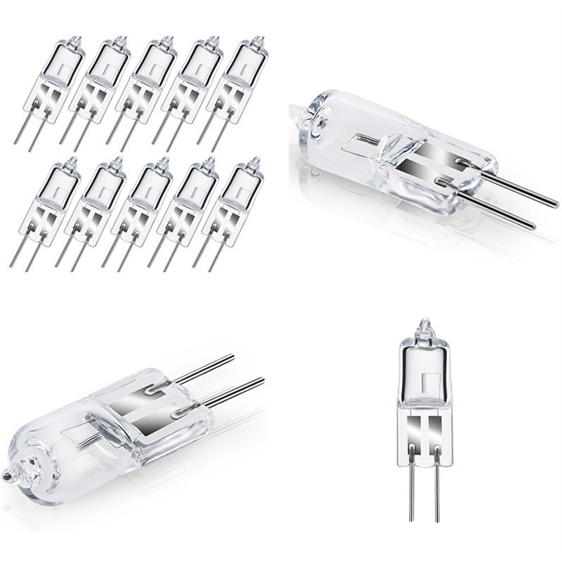 10 ชิ้น G4 หลอดฮาโลเจนแคปซูลโคมไฟหลอดไฟ 20 วัตต์ 12 โวลต์ 2 พินหลอดไฟแสงอุ่น 3000 พัน