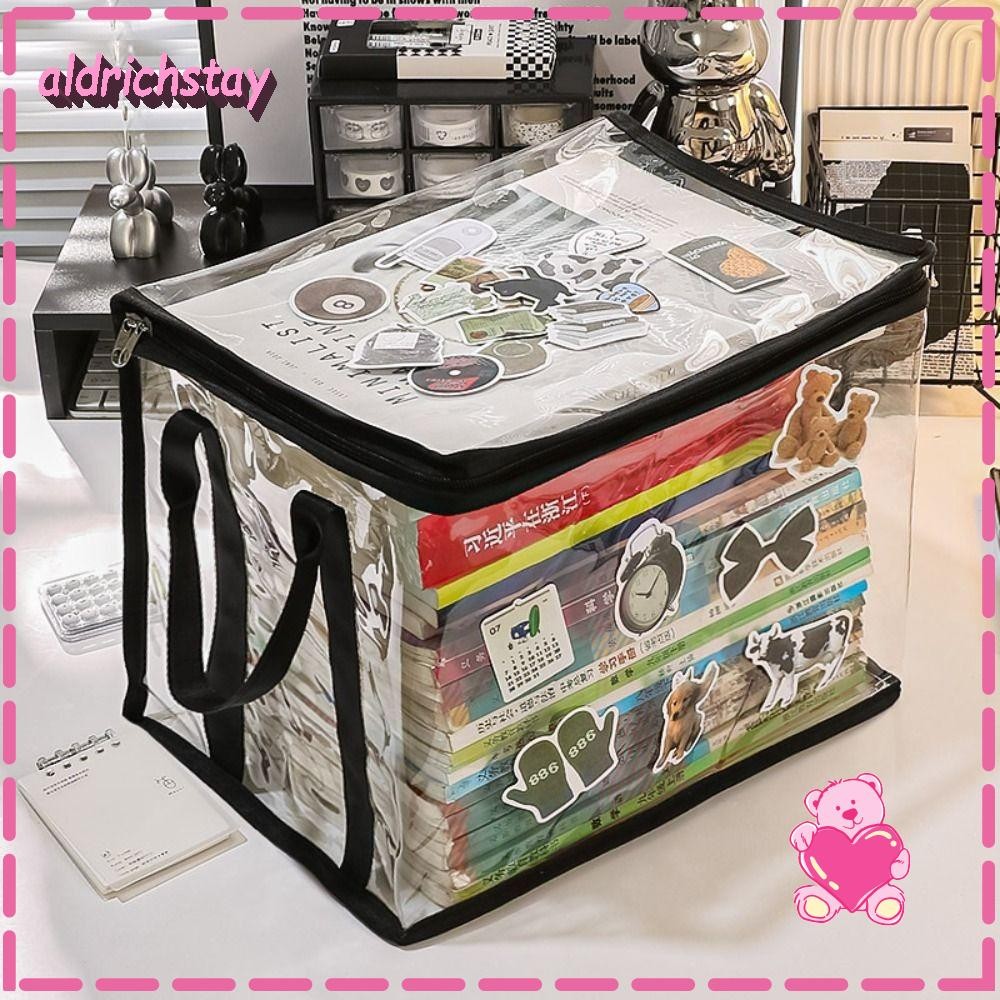 EXODUS กระเป๋าพับได้, กระเป๋าเก็บหนังสือการ์ตูนวางซ้อนกันได้, ซิปแบบพกพาป้องกันฝุ่นกระเป๋าใสนักเรียน