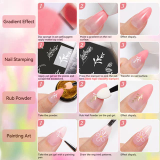 【Local】UR SUGAR Pat สีเล็บเจล 9 สี Ombre เล็บ Gradient GEL Blush Blooming เล็บวาด Stripper ภาพวาดดอกไม้