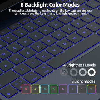 GOOJODOQ คีย์บอร์ดควบคุมน้ําหนักเบาสําหรับการเชื่อมต่อแม่เหล็ก Ipad Smooth Glass Trackpad มัลติมีเดียแถวและหน้าจอ LED