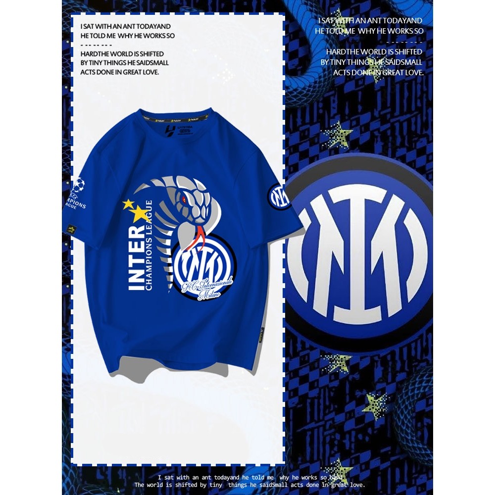 2025 Inter Milan wins 4 Champions League titles in memory of Inter Milan fans, wearing short sleeved