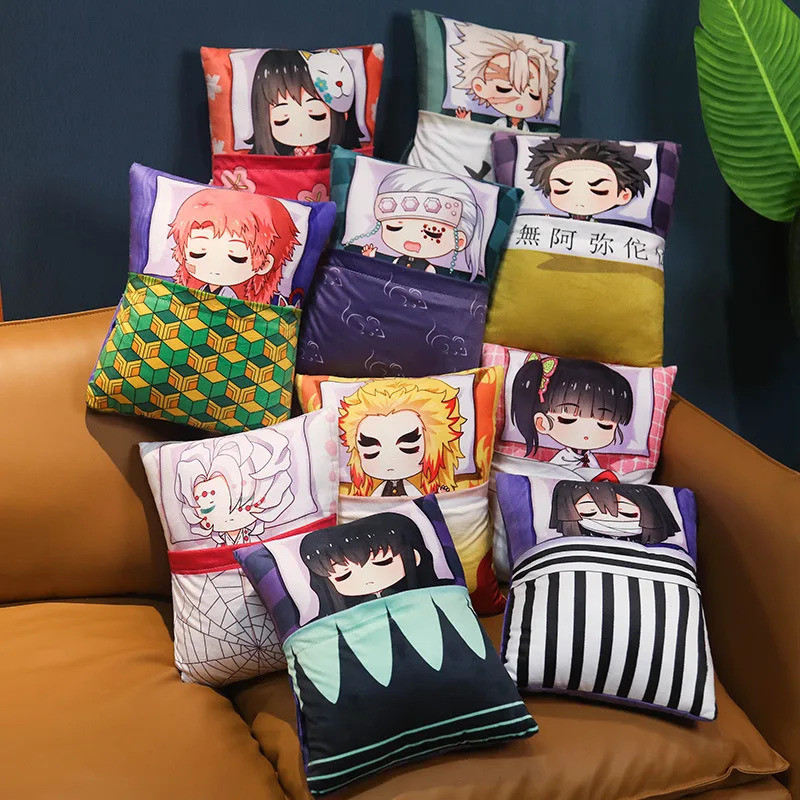 Demon Slayer Anime Pillow Quilt Cartoon Figure Manga Doll Cushion Tanjiro Nezuko Kochou Shinobu Deco