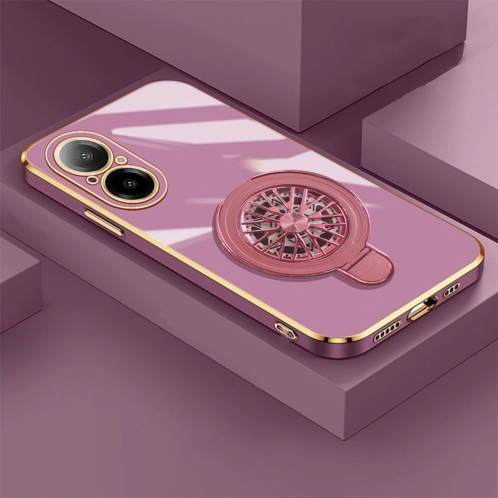 เคส Realme C67 C65 GT 6 6T แหวนไจโรสโคปแม่เหล็กหรูหรา