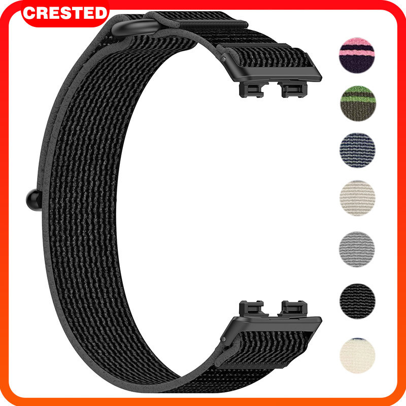 สายไนลอน for Smartwacth Huawei Band 10 9 8 NFC อุปกรณ์เสริมสายรัดข้อมือไนล่อนสายรัดข้อมือ