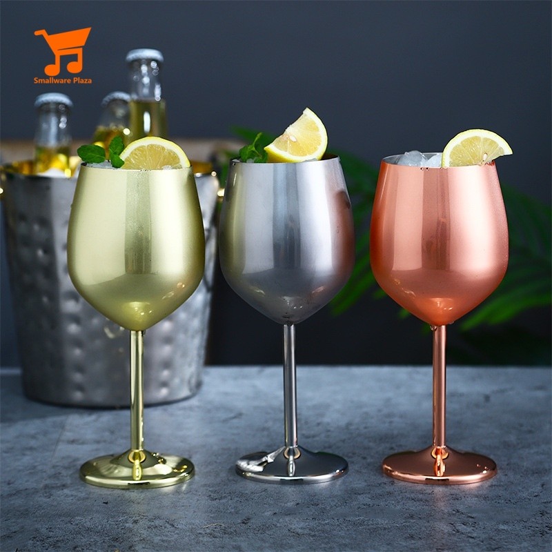 500ml Stemmed แก้วไวน์สแตนเลส 18 ออนซ์ Unbreakable Goblets Elegant Drinkware สําหรับแชมเปญค็อกเทลปาร์ตี้สระว่ายน้ํากลางแจ้ง,ครบรอบและงานแต่งงาน Toasting