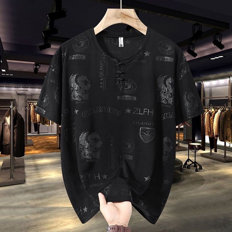 5XL-13XL เสื้อยืดสำหรับคนอ้วน 200kg ไซส์ใหญ่ อกกว้างถึง172cm คอวี ผ้าไหมน้ำแข็งแขนสั้น สไตล์ใหม่宽松心形领标签 summers 新款宽松设计 - รูปที่ 5