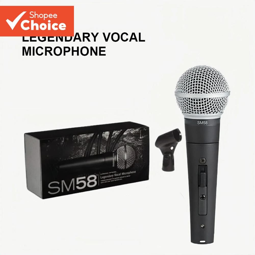 โลหะ SM58 cardioid แบบไดนามิกไมโครโฟนสําหรับเวทีร้องเพลงมืออาชีพไมโครโฟนแบบมีสายสําหรับ Shure คาราโอเกะ BBOX การบันทึก Vocal
