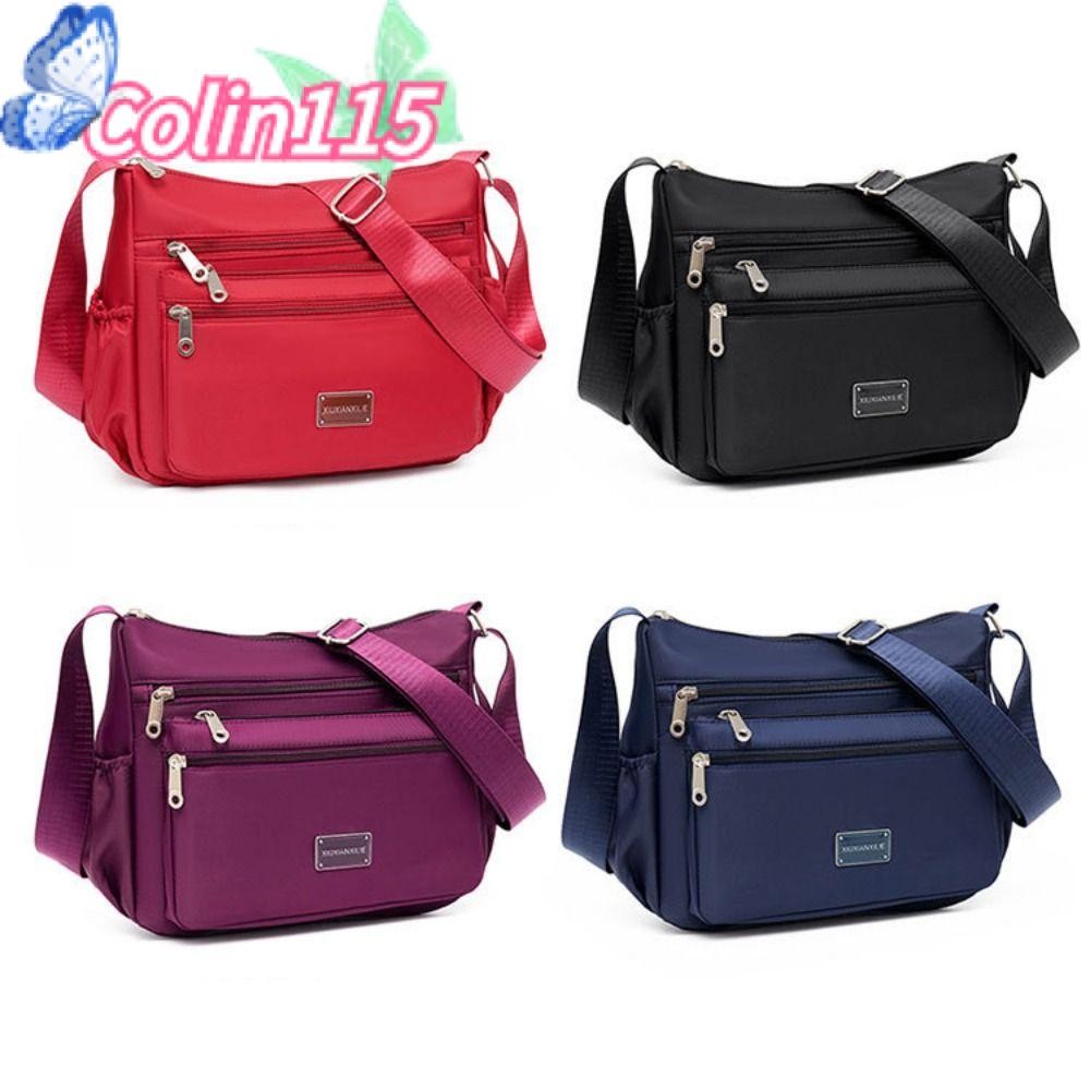 โคลินา115 กระเป๋าสะพายข้าง หีบห่อ,กระเป๋า ผู้สื่อสาร ความจุขนาดใหญ่แบบสบายๆ,แฟชั่นสีทึบไนล่อนกันน้ําถุงสิริผู้หญิงสาว