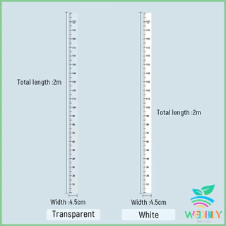 W.B ที่วัดความสูงเด็ก สติ๊กเกอร์ส่วนสูง แบบติดผนัง ยาว 2 m สีขาว/สีใส Height sticker