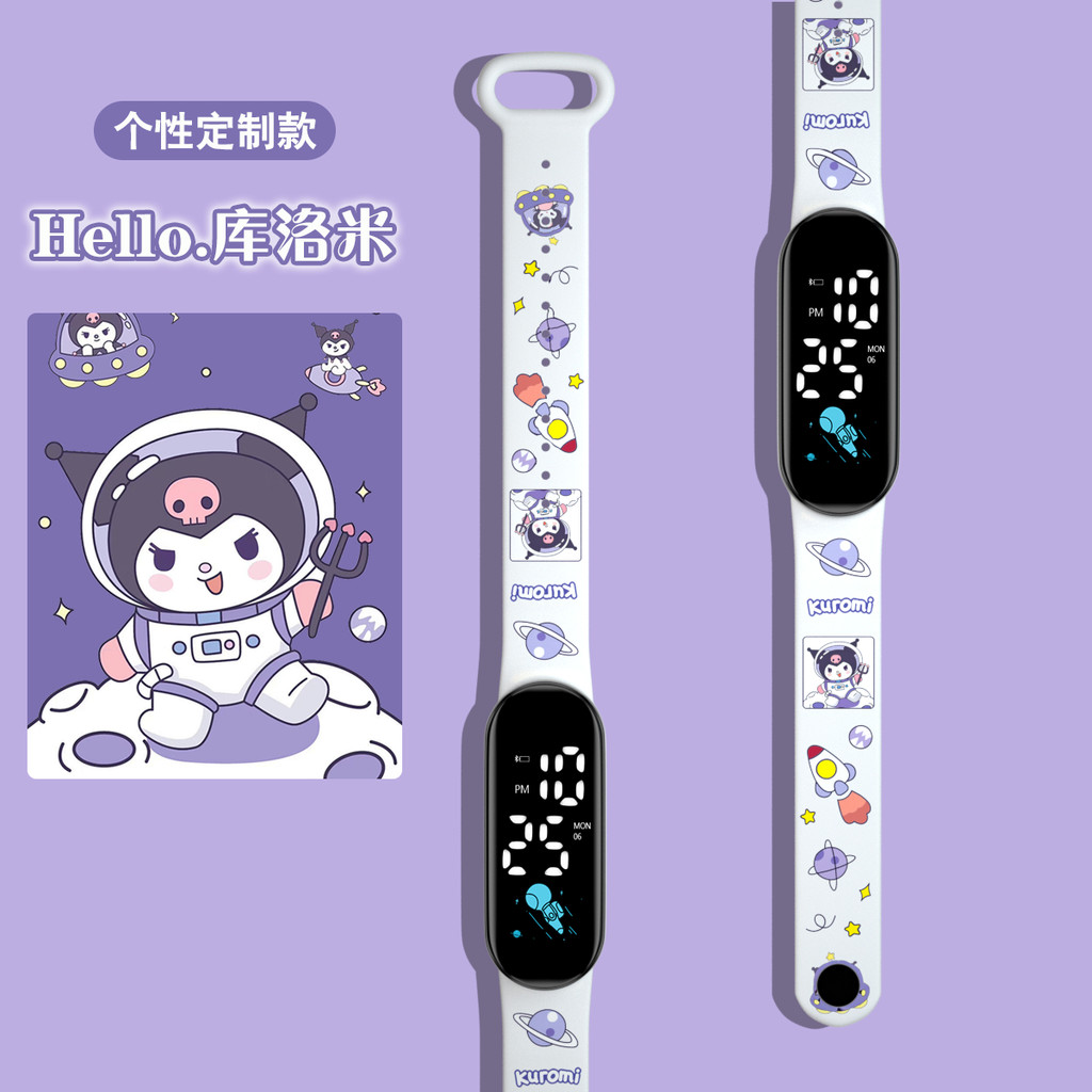 นาฬิกาข้อมือมีสายหน้าจอ LED พิมพ์การ์ตูนน่ารัก เหมาะสำหรับเป็นของขวัญวันเกิดสำหรับเด็กชายและเด็กหญิงM3#