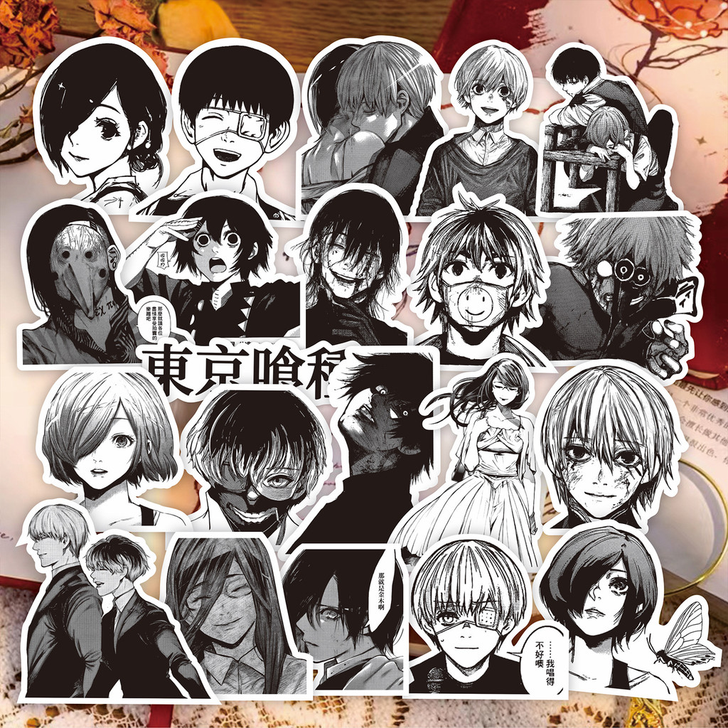 Tokyo Ghoul สติกเกอร์โกธิค (70 ชิ้น) - Kaneki Ken Decals สําหรับ DIY Collage และเคสโทรศัพท์ - Murah & Keren