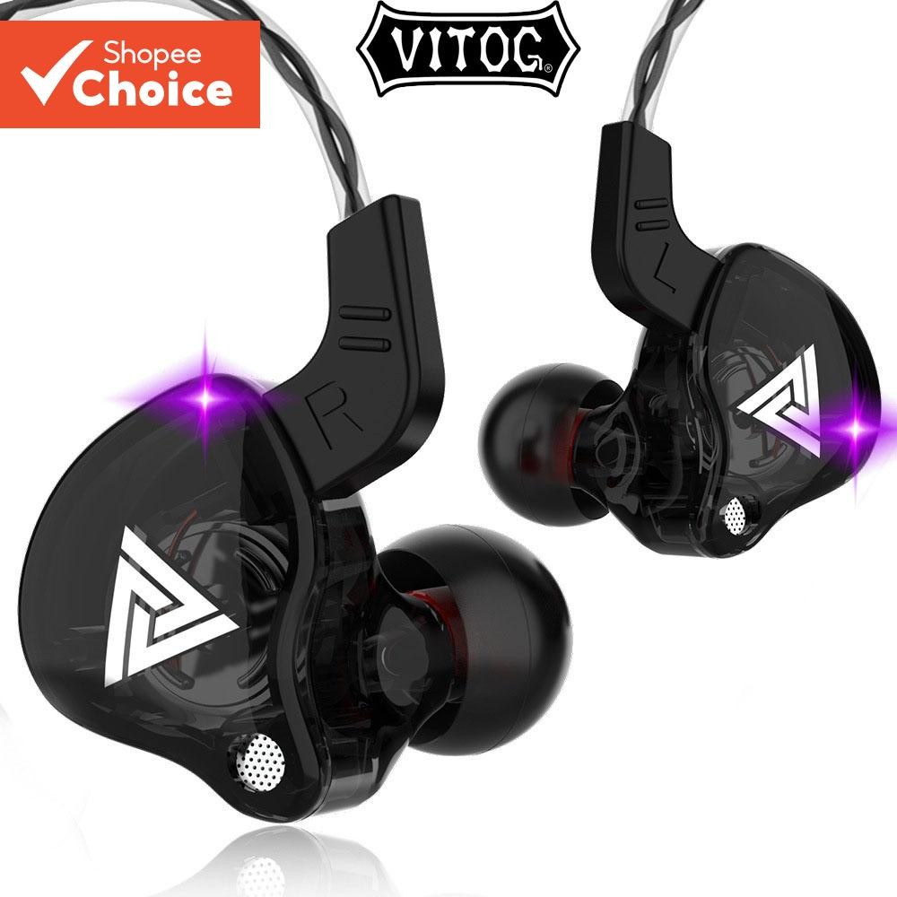 Vitog AK6 หูฟังแบบมีสาย 3.5 มม.ไมโครโฟนคุณภาพสูง Super Noise Cancelling กีฬาวิ่งหูฟังแบบคล้องคอ