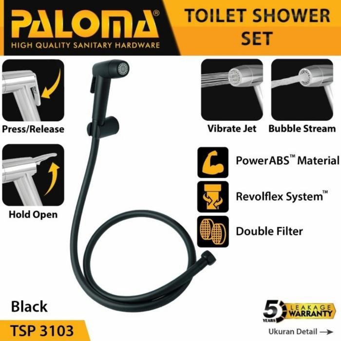 JET SHOWER TOILET PALOMA TSP 3103 BLACK MATTE BLACK BIDET SPRAY