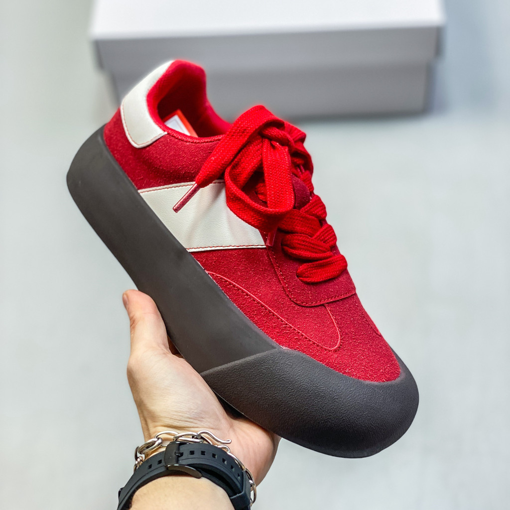 รองเท้าผ้าใบลูกไม้พัฟ GOODBAI DUM DUM แบบต่ำพื้นหนาสำหรับผู้หญิง รูปถ่ายจริง