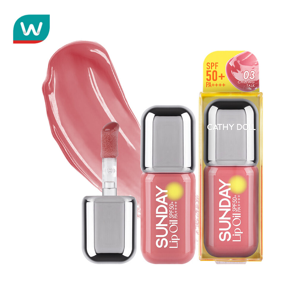 Cathy Doll เคที่ดอลล์ ซันเดย์ ลิป ออยล์ SPF50+ PA++++ 3.5มล. 03 ชิลลิ่ง ทอล์ค