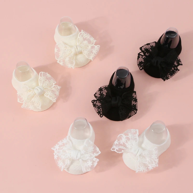 เด็กสาวน่ารักถุงเท้ากับชุดคาดศีรษะลูกไม้โบว์ถักเจ้าหญิงถุงเท้าสําหรับพรรค,งานแต่งงาน,เด็กอาบน้ํา - รูปที่ 3