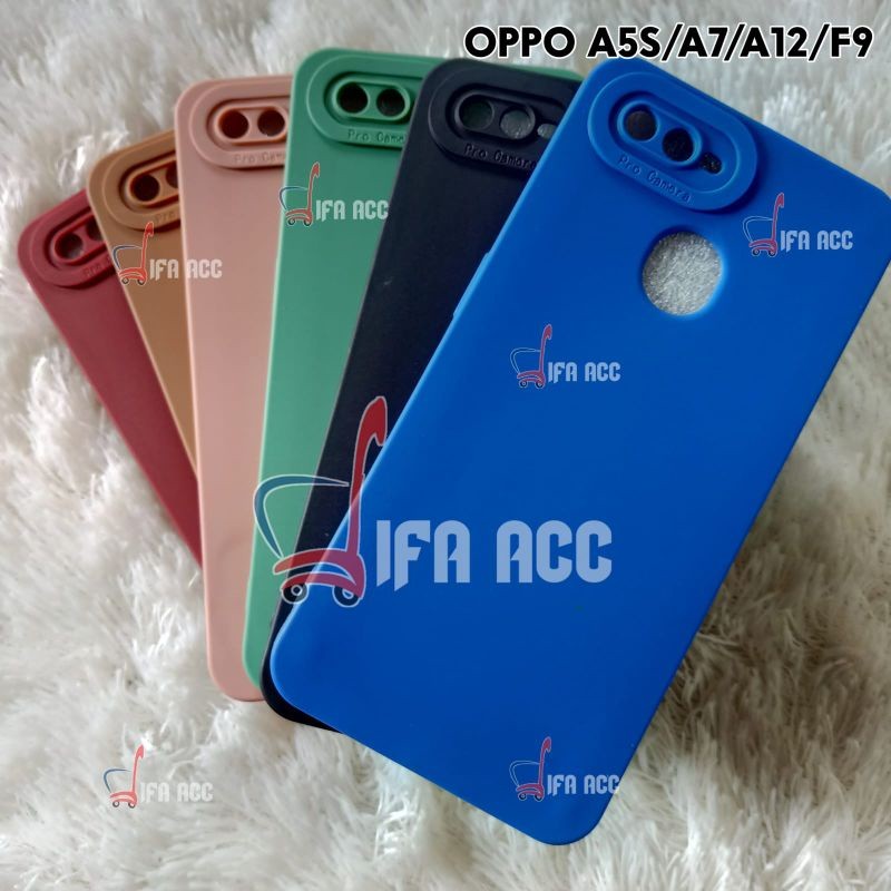 CASE Oppo A5s / Oppo A12 / Oppo A7 / Oppo f9 Softcase TPU pro macaron pro กล้อง 360 Df Store