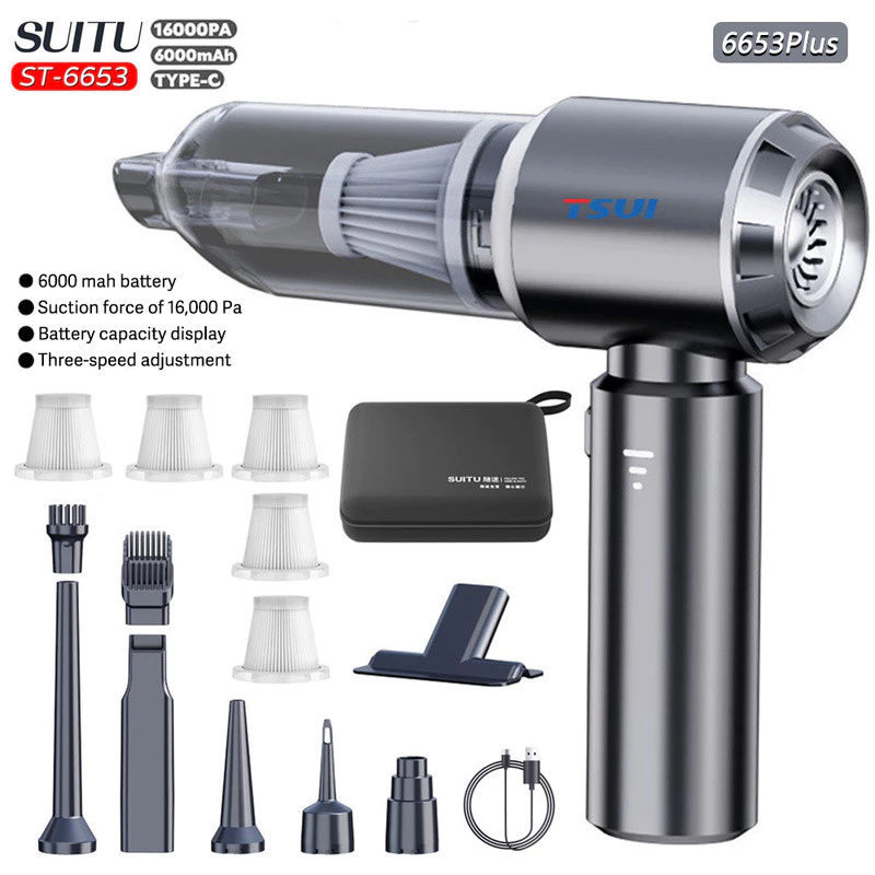 สูท มอเตอร์ไร้แปรงเครื่องดูดฝุ่นในรถยนต์ เครื่องเป่าลม ปริมาณไร้สายจอแสดงผลแบบพกพาในครัวเรือนมือถือเก็บฝุ่นเครื่องเป่าลม, กลางแจ้งฉุกเฉินทําควา