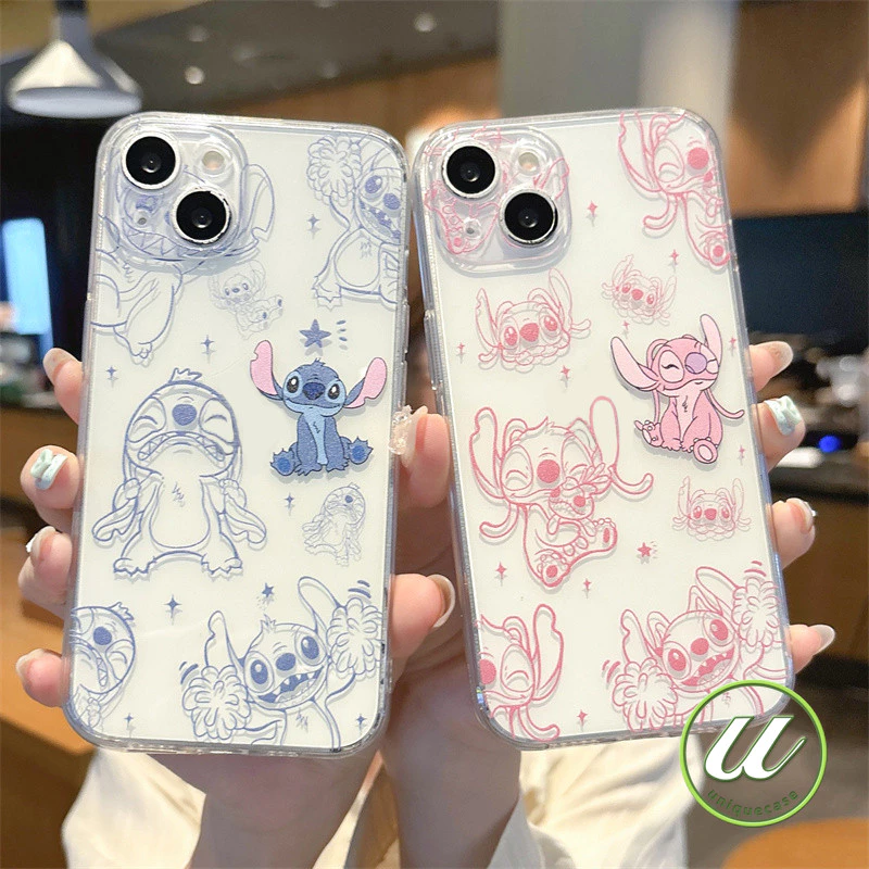 แฟชั่นแองเจิลเย็บคู่รักกราฟิติน่ารัก เคส เข้ากันได้กับ IPhone 13 17 14 11 15 12 16 Pro Max X 7Plus 8 7 15 16 Plus XR XS