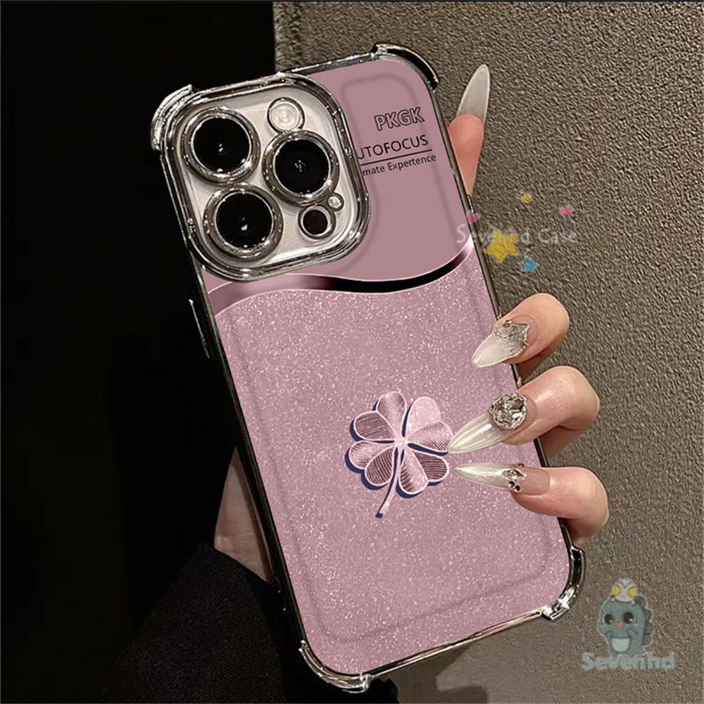 กุหลาบโชคสี่หญ้าดอกไม้ปลอกสําหรับ ไอโฟน 11 16 15 14 13 12 มือโปร สูงสุด เอ็กซ์อาร์ X XS 8 7 6 บวก กราฟฟิตีดอกไม้กรณีสี่มุมถุงลมนิรภัยล้างโทรศัพท์มือถือกรณีกันกระแทกฝา - รูปที่ 2
