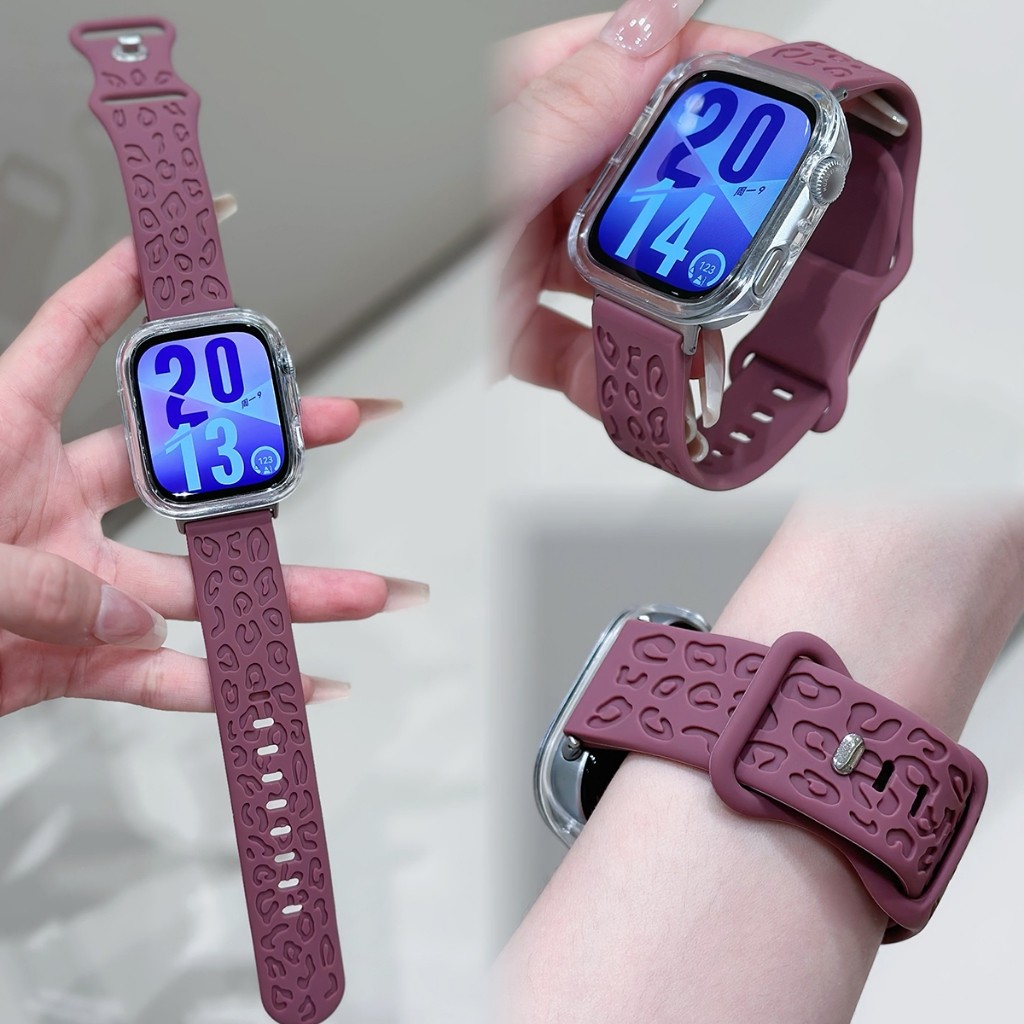 แกะสลักเสือดาวสายคล้องคอสําหรับ Huawei Watch Fit 4 สร้อยข้อมือซิลิโคนสายรัดข้อมือสําหรับ Huawei Watch Fit 4 Pro Watch Band