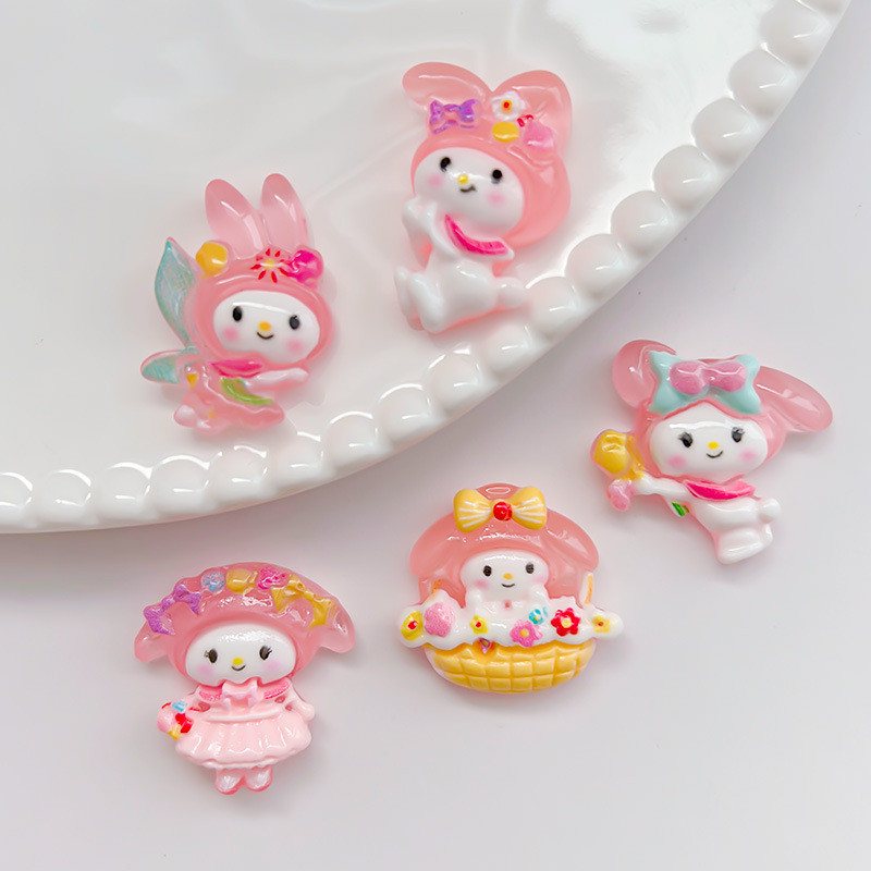 โปร่งใส น่ารัก ซานริโอ ซีรีส์ มายเมโลดี้ อุปกรณ์เรซิน เคสโทรศัพท์ แม่เหล็กติดตู้เย็น วัสดุ DIY