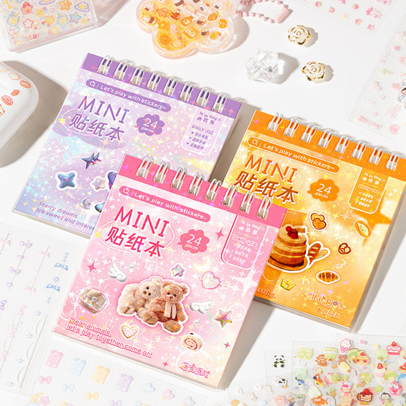 24 แผ่นจองมินิสติกเกอร์หนังสือสมุดภาพ Deco DIY สติกเกอร์