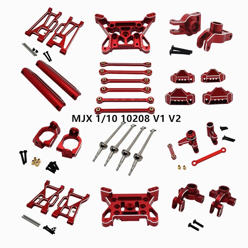 อลูมิเนียมโลหะอะไหล่อัพเกรดสําหรับ MJX 1/10 10208 V1 V2 RC Crawler รถด้านหน้าด้านหลังพวงมาลัยถ้วย C 