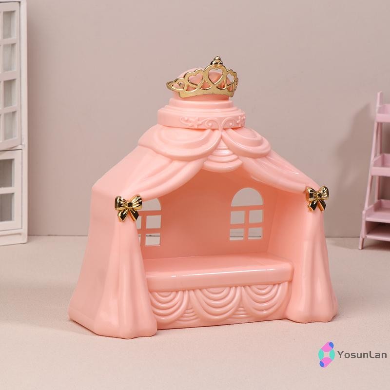 YosunLan 1/12 Dollhouse Princess Bed Model Dollhouse รูปที่ 3