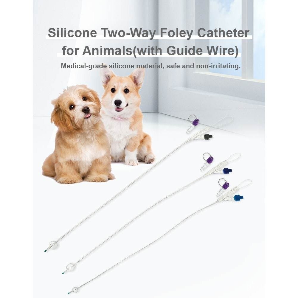 Tierarzt 6Fr/8Fr/10Fr Silicone Two-Way Foley Catheter with Balloon for Cat Dog with Guide Wire