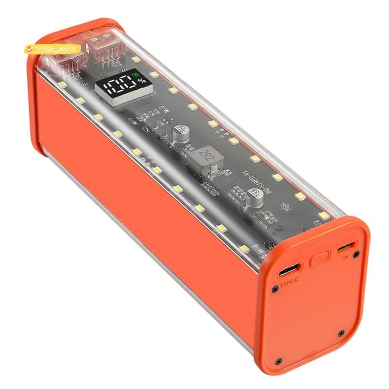 yves_service8 Slots 18650 DIY Power Bank Case Fast Charging Power Bank Case ความจุขนาดใหญ่จอแสดงผลดิจิตอลแบตเตอรี่จัดเก็บ