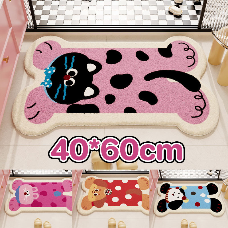 พรมนุ่ม 40*60cm พรมการ์ตูน พรมกันลื่น การดูดซึมน้ำที่ดี พรมห้องนอน