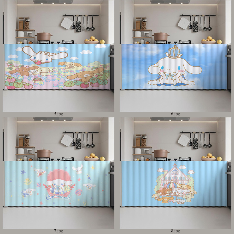 แนะนำ ผ้าม่าน ผ้าม่านตู้พิมพ์ลาย Sanrio Cinnamoroll - ปรับขนาดได้ (70x50 ซม. ถึง 140x80 ซม.), Pocket Rod & Magic Tape Design, ผ้านุ่มหนามีรูปแบบที่ทนต่อการซีดจาง ราคาพิเศษ มีเก็บเงินปลายทาง