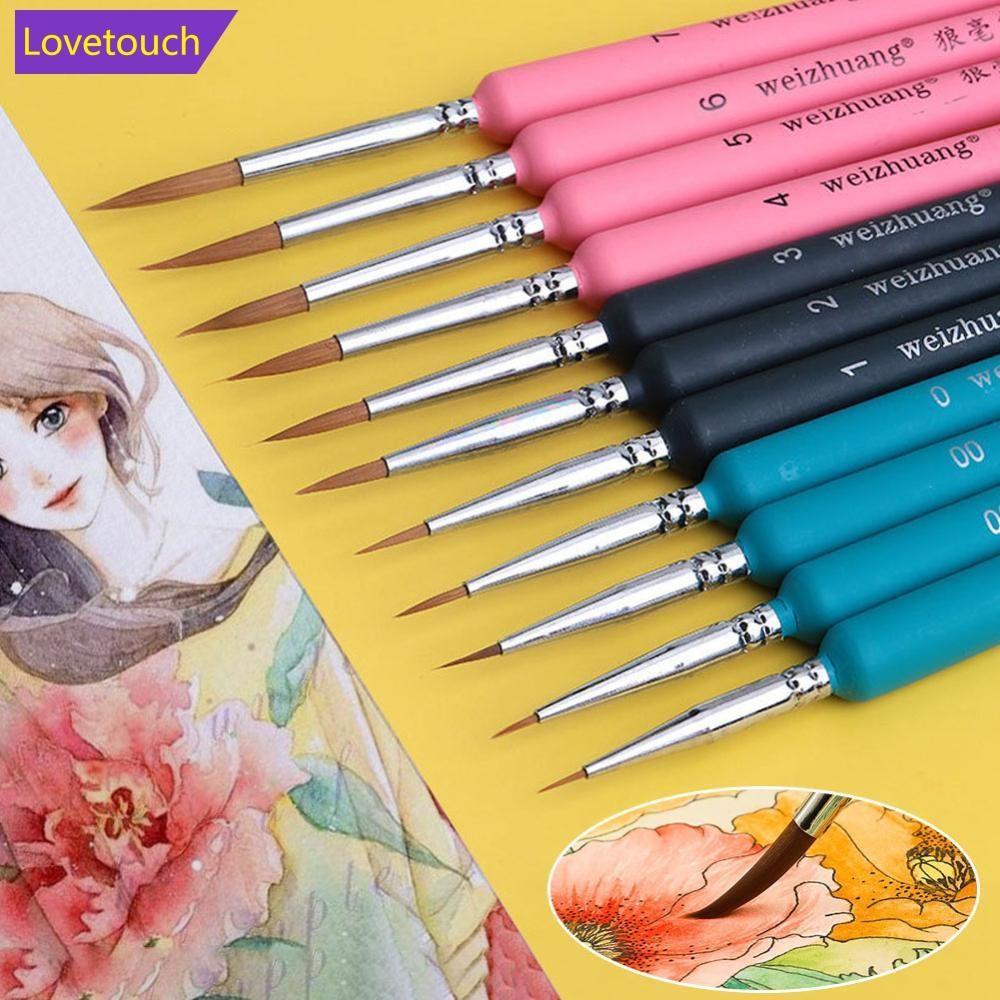 【LOCAL DELIVERY】LOVETOUCH 11 ชิ้น Miniature Wolf แปรงทาสีผม Art จิตรกรรมแปรงศิลปะแปรงสีน้ําแปรงภาพวาดสีน้ํามันวาดมือวาด C4T1