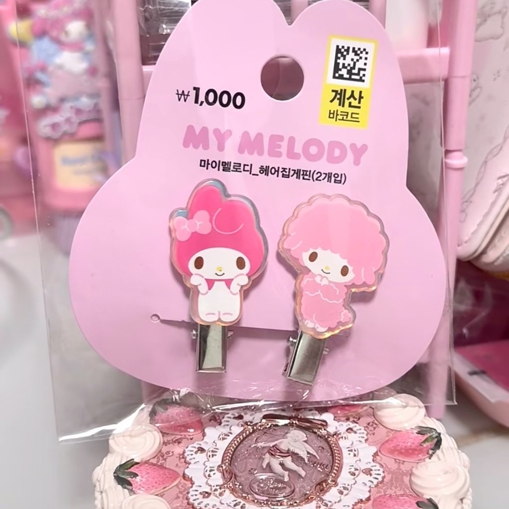 น่ารัก Melody Hairpin Sanrio การ์ตูนหวาน Hairpin สาวด้านข้าง Headdress Bangs