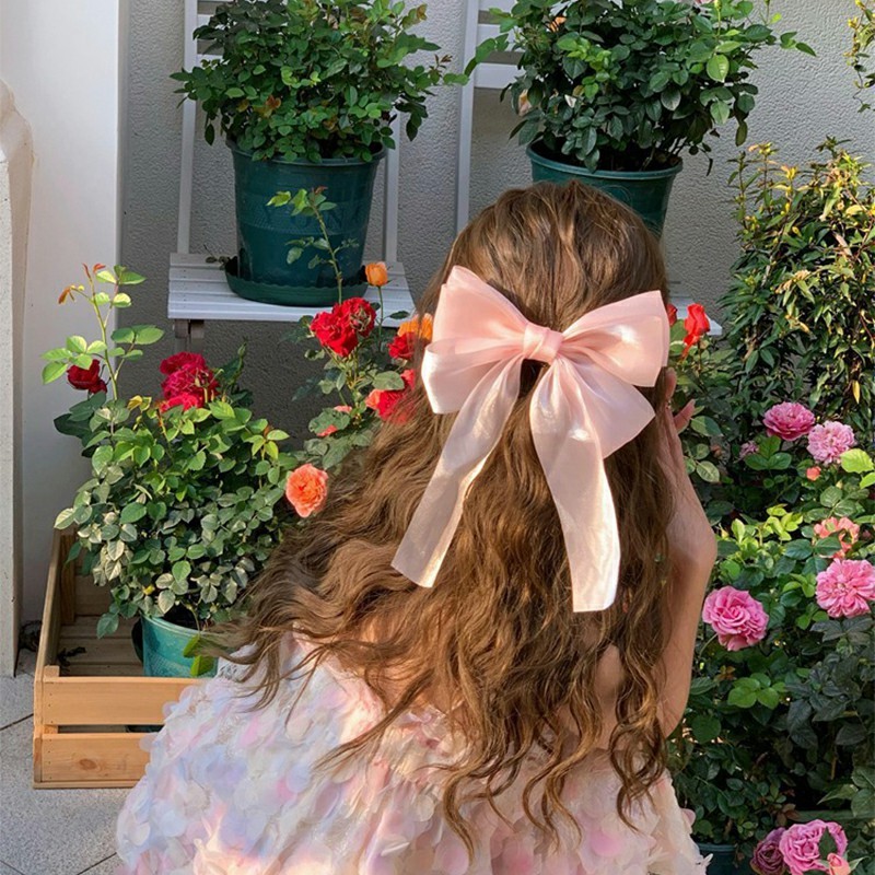 เครื่องประดับผมสุดน่ารัก  กิ๊บสปริงผ้าโปร่ง กิ๊บติดผม Super Immortal  กิ๊บติดผมโบว์ริบบิ้นสำหรับผู้หญิง - รูปที่ 5