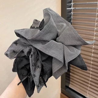 ผู้หญิง Elegant Bowknot Square เชือกผมผม Scrunchies เครื่องประดับผม