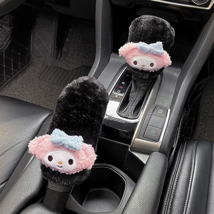 Cartoon Cute Car Universal Handbrake and Shift Knob Cover Car Plush Car Interior Decoration 2K0M