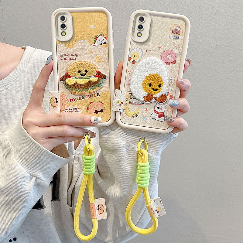 เคส   vivo y1s เคส vivo y91c เคสโทรศัพท์ลายหนังปักลายสําหรับเคส vivo y1s .