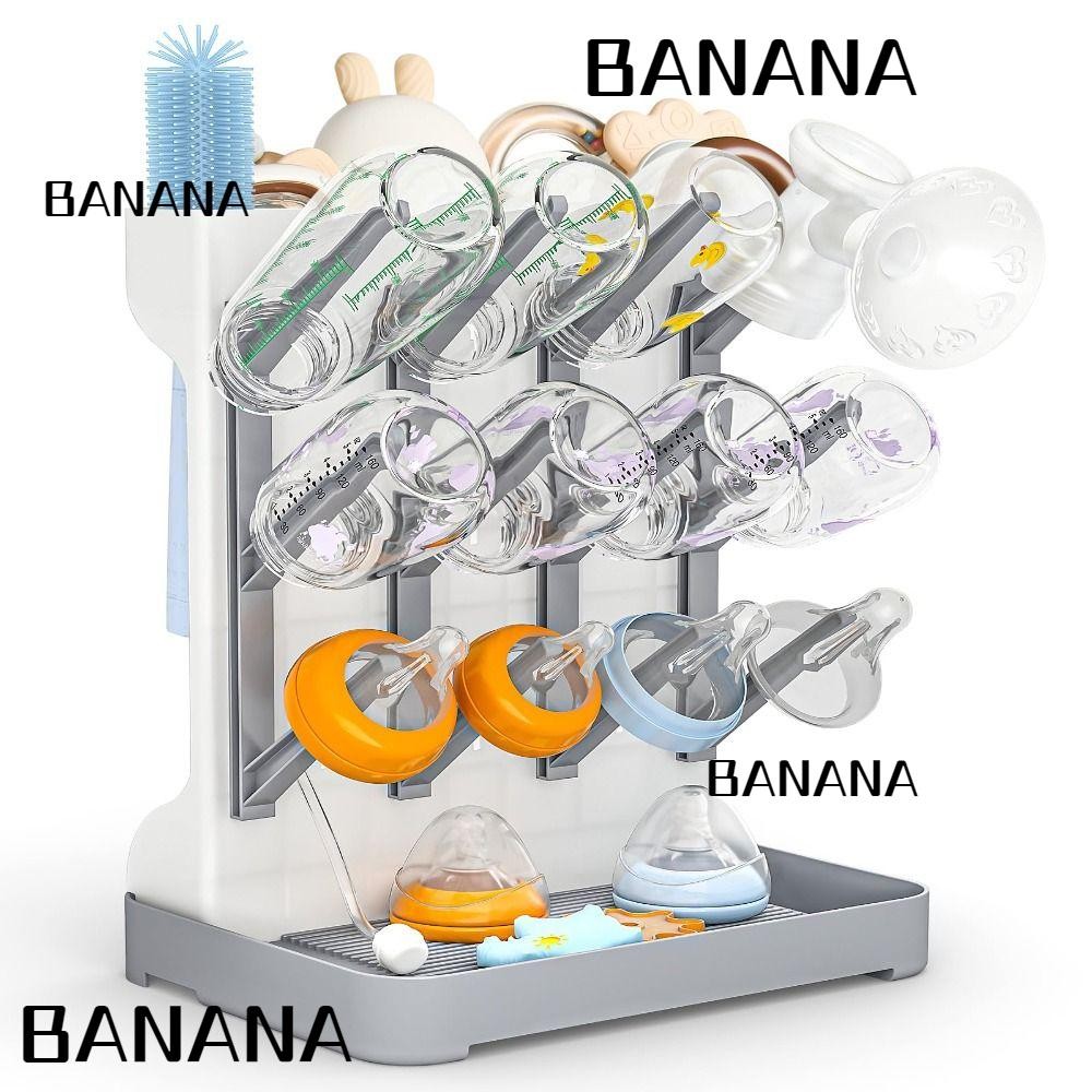BANANA1 ขาตั้งอบแห้งและระบายน้ํา, Multi Tiered Space Saving Baby Bottle Drying Rack, คุณภาพสูงขนาดใหญ่แนวตั้ง Storage Holder Organizer เคาน์เตอร์