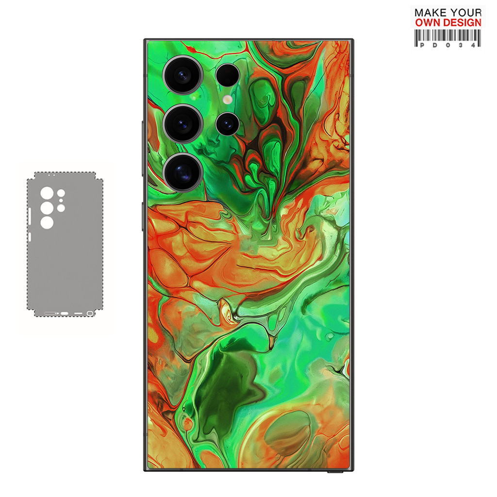 Garskin PD004 สีสัน Decal ผิวสําหรับ Samsung Galaxy S24 S23 S25 Ultra Plus S24Ultra กลับป้องกันหน้าจ