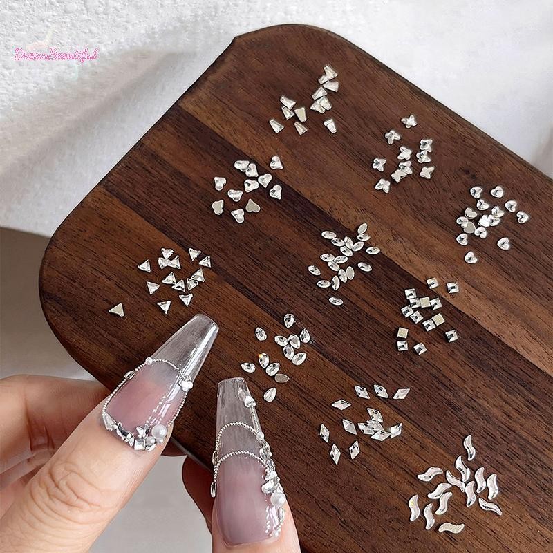 <DBFl-t> 50 ชิ้น 3D Mini แบนด้านหลังรูปไข่/Rhombus หลายสไตล์เล็บ Rhinestones ล้างประกายเพชรเล็บ Charms เล็บอัญมณีใหม่