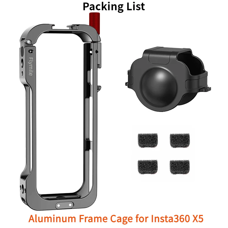 โครงอลูมิเนียมสำหรับ Insta360 X5, เคสโลหะสำหรับรองเท้าเย็นพร้อมฝาครอบเลนส์ซิลิโคนสำหรับ Insta 360 X5 อุปกรณ์เสริมที่ทนทาน thumbnail 10