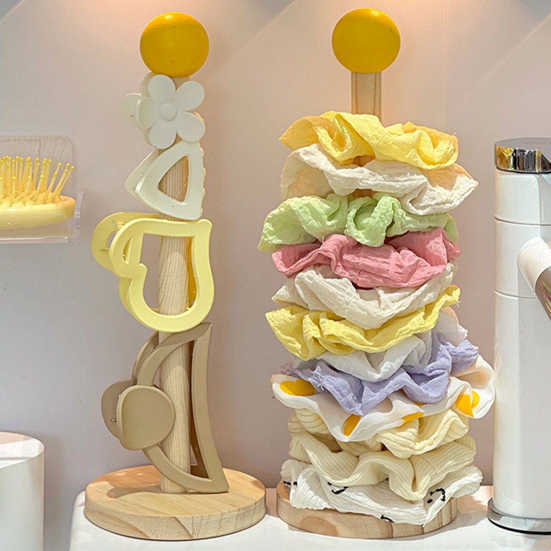 ไม้ผม Scrunchies Organizer ขาตั้งสร้อยข้อมืออุปกรณ์เสริมผม Organizer