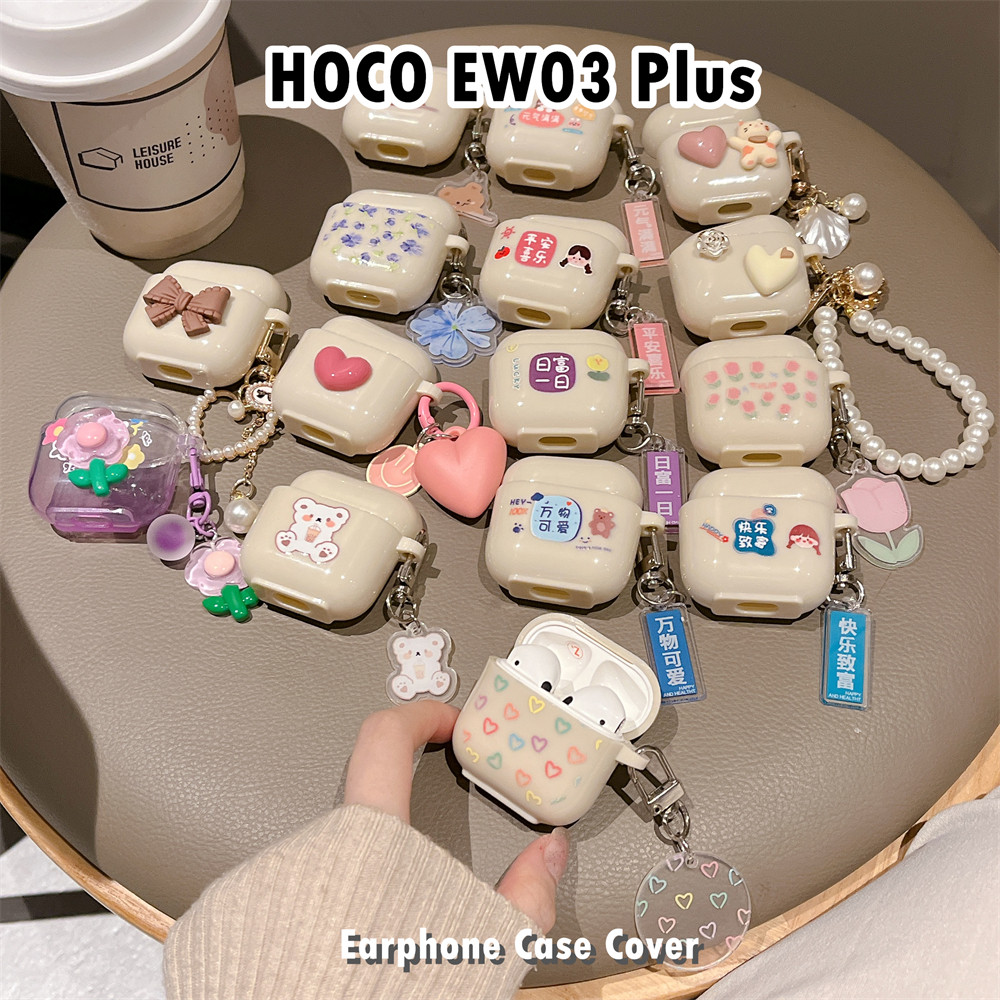 imamuraFor HOCO EW03 Plus Case Casing Soft Silicone Simple Fresh Cartoon Headphone Case Cover