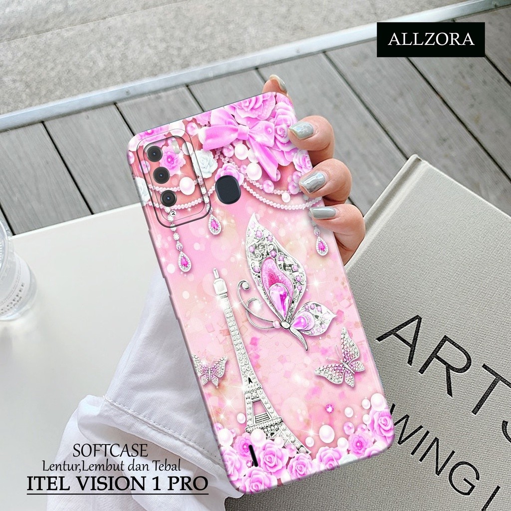 ALLZORA - เคส Itel Vision 1 Pro ล่าสุด - เคสแฟชั่น PARIS - Softcase Pro Camera - เคสโทรศัพท์ Itel Vi