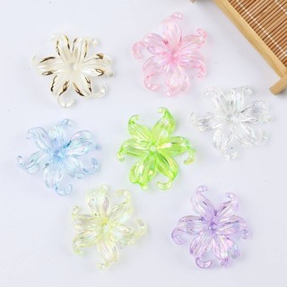 10 ชิ้นโปร่งใส AB Phoenix ดอกไม้ iris อะคริลิคกลางหลุมกลีบขน…