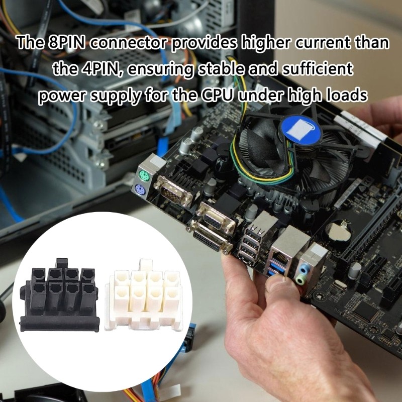 BTM r 8 Pin GPU Adapter Straight Pin สําหรับอุปกรณ์เสริมการ์ดกราฟิกคอมพิวเตอร์พีซี