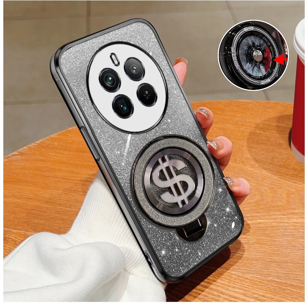 HP Realme 12 / 12+ / 12 Pro / 12 Pro+ Soft Case Glitter Ring Dollar Wireless Premium