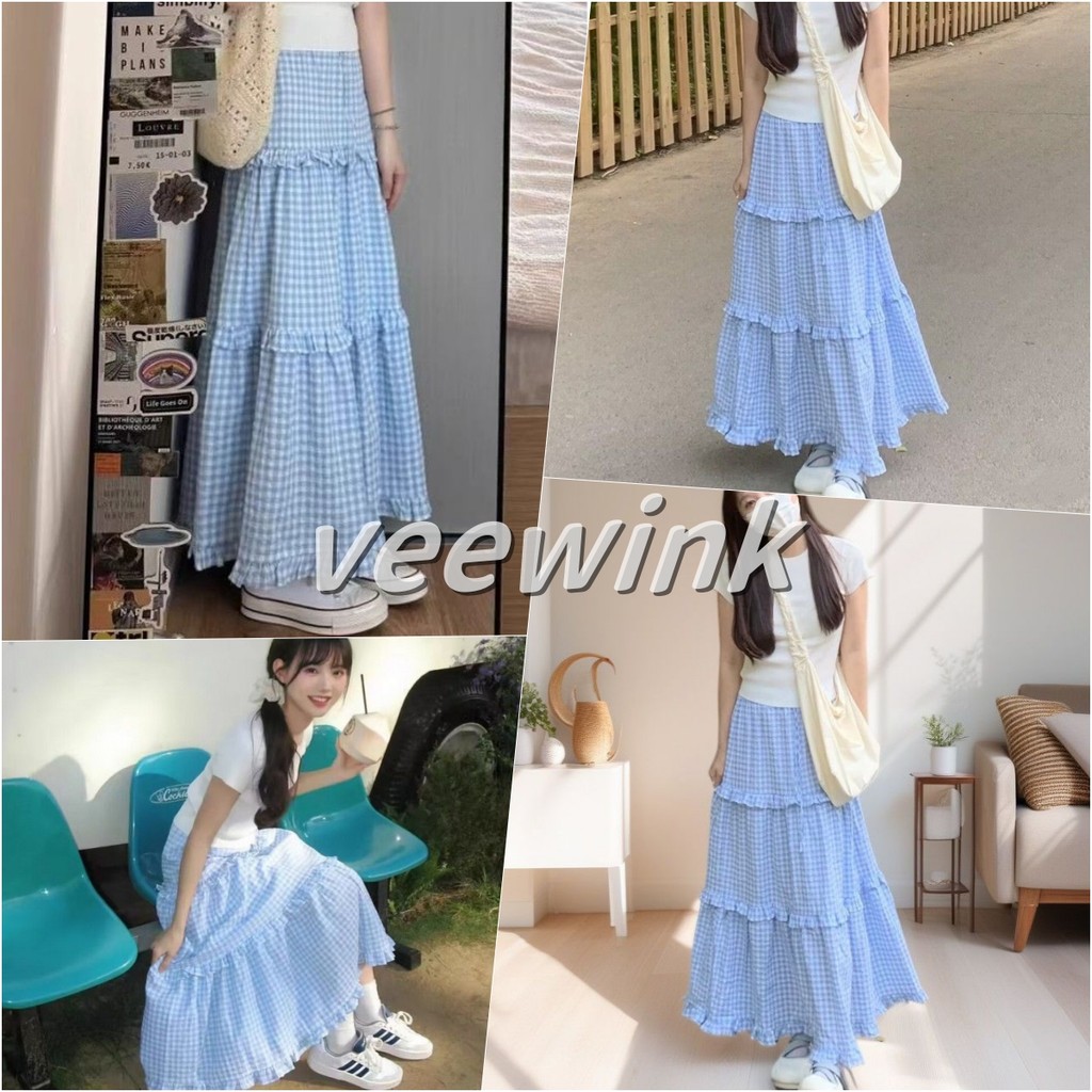Veewink พร้อมส่งจากกทม Skirt - กระโปรงยาวแต่งระบาย ใส่แล้วพริ้ว หุ่นไหนก็ใส่สวย ช่วยเสริมบุคลิกให้ดูดี